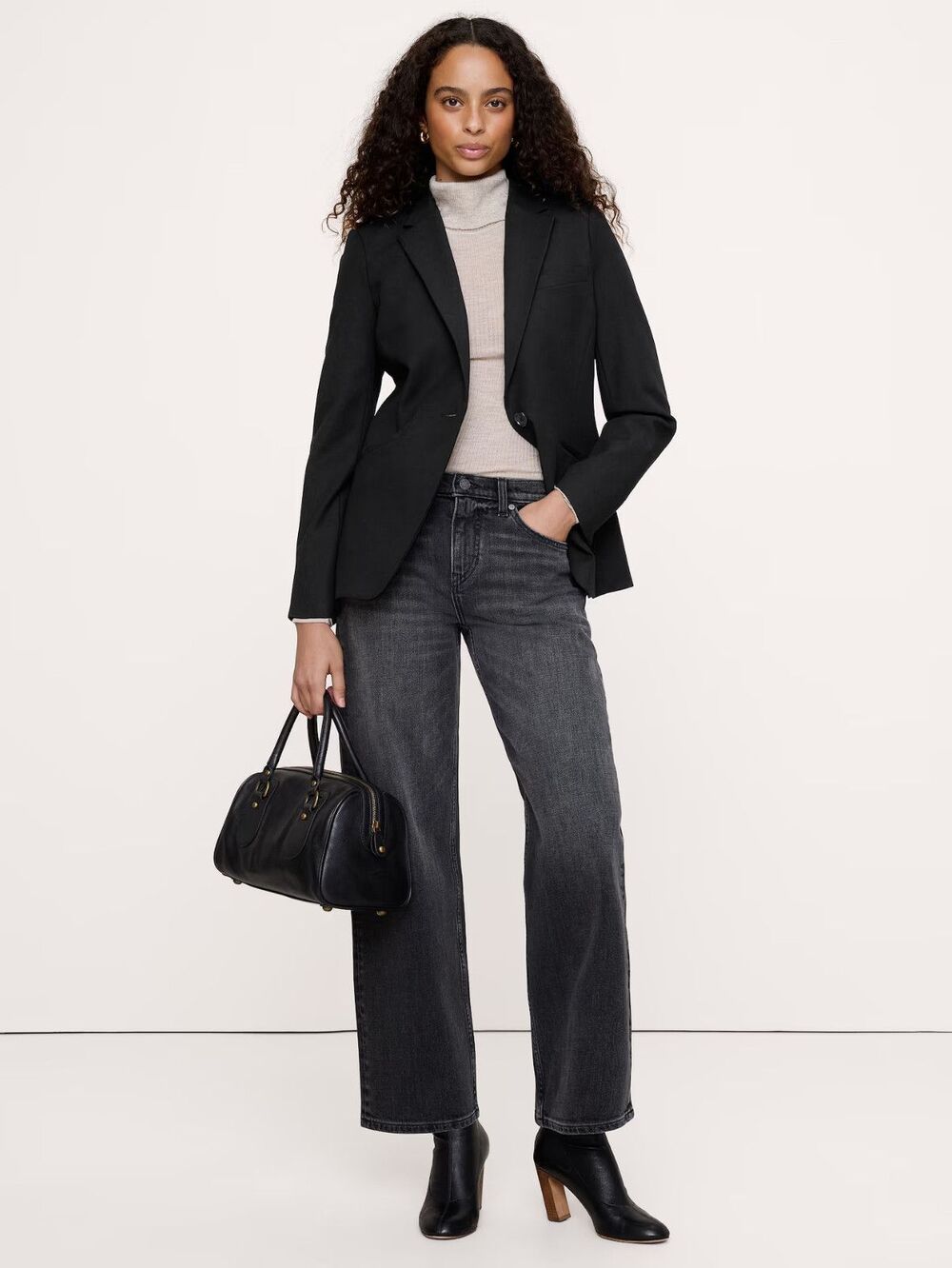Banana Republic Slim City Stretch Blazer Black #867505